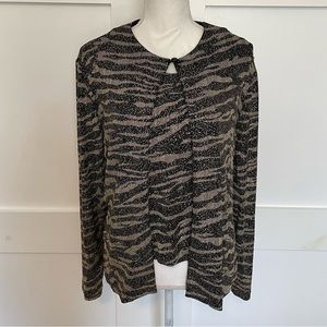 XSCAPE By Joanna Chen 2 Pc Evening Tank and Jacket Set Black Gold Glitter Large